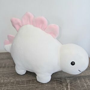 Unbranded Cute & Cuddly Dino Pink/White Plush 12"